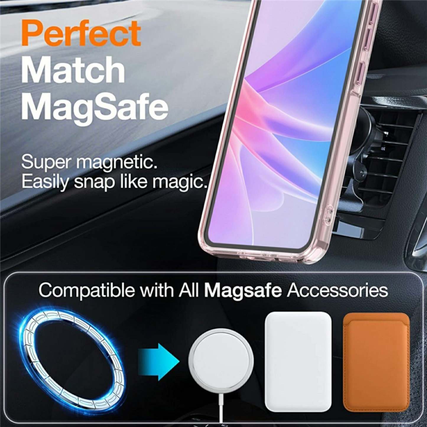 UPTECH 1 Sunset MagSafe Case for Samsung Galaxy S26 / S26 Ultra – Cute Aesthetic Clear Gradient Protective Cover for Girls (Pink, Purple, White)