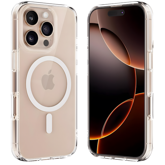 Clear Magnetic Case for iPhone 16 Pro – MagSafe Compatible, Anti-Yellowing & Shockproof Slim Protective Cover