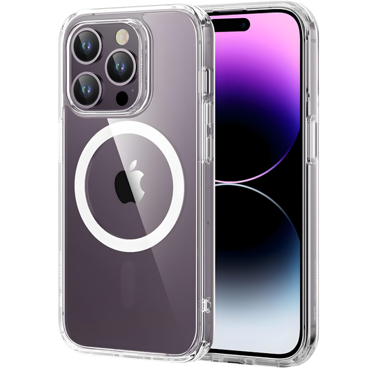 Clear Magnetic Case for iPhone 14 Pro – MagSafe Compatible, Anti-Yellowing & Shockproof Slim Protective Cover