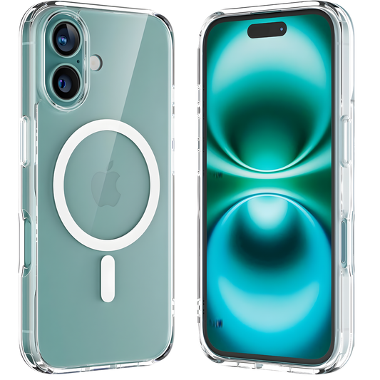 Clear Magnetic Case for iPhone 16 Plus – MagSafe Compatible, Anti-Yellowing & Shockproof Slim Protective Cover