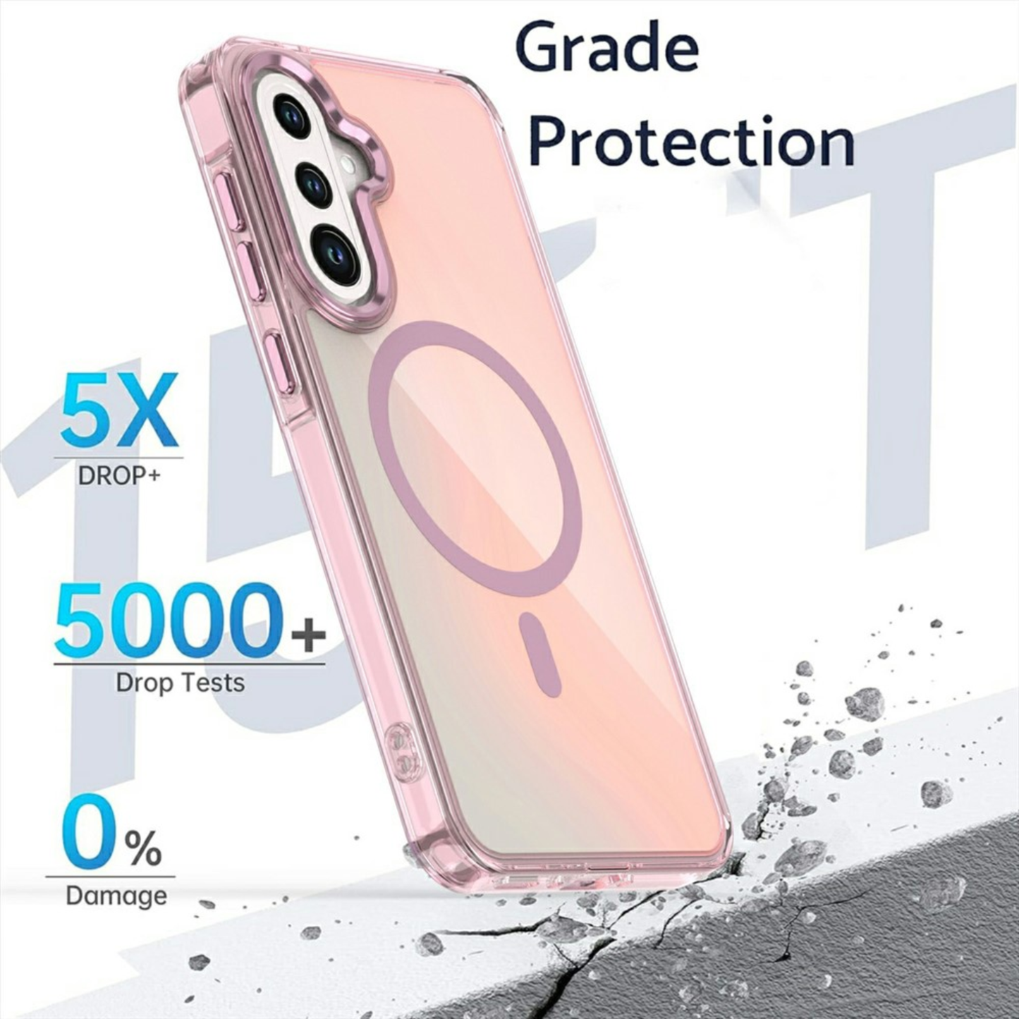 UPTECH 1 Sunset MagSafe Case for Samsung Galaxy S26 / S26 Ultra – Cute Aesthetic Clear Gradient Protective Cover for Girls (Pink, Purple, White)