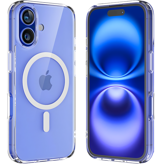 Clear Magnetic Case for iPhone 16 – MagSafe Compatible, Anti-Yellowing & Shockproof Slim Protective Cover