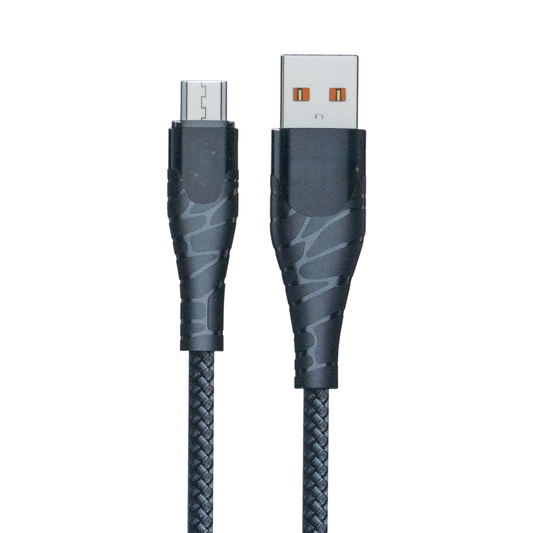 UpTech 1 USB-A to Micro USB Braided Fast Charging Cable, 3A Max, 480Mbps Data Transfer, for Android Phones, Power Banks, Bluetooth Devices, 3.3ft, Black