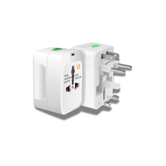 UpTech 1 Portable Worldwide Universal Power Adapter, All-in-One International Travel Plug Adapter with Surge Protection, Compatible with USA, EU, UK, Australia, India Outlets