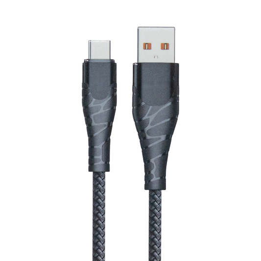 UpTech 1 USB-A to USB-C Braided Fast Charging Cable, 3A Max, 480Mbps Data Transfer, for Samsung Galaxy, Android Phones, Tablets, Power Banks, 3.3ft, Black/White