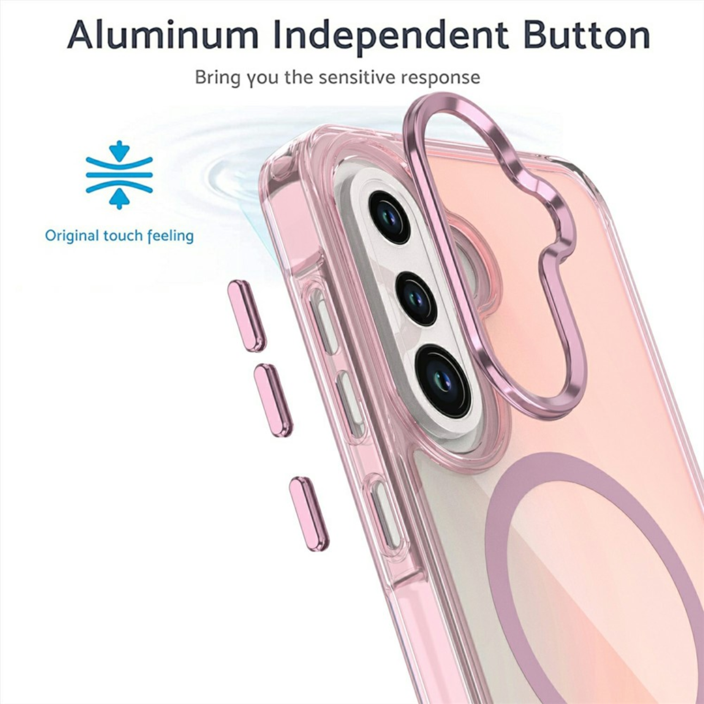 UPTECH 1 Sunset MagSafe Case for Samsung Galaxy S26 / S26 Ultra – Cute Aesthetic Clear Gradient Protective Cover for Girls (Pink, Purple, White)