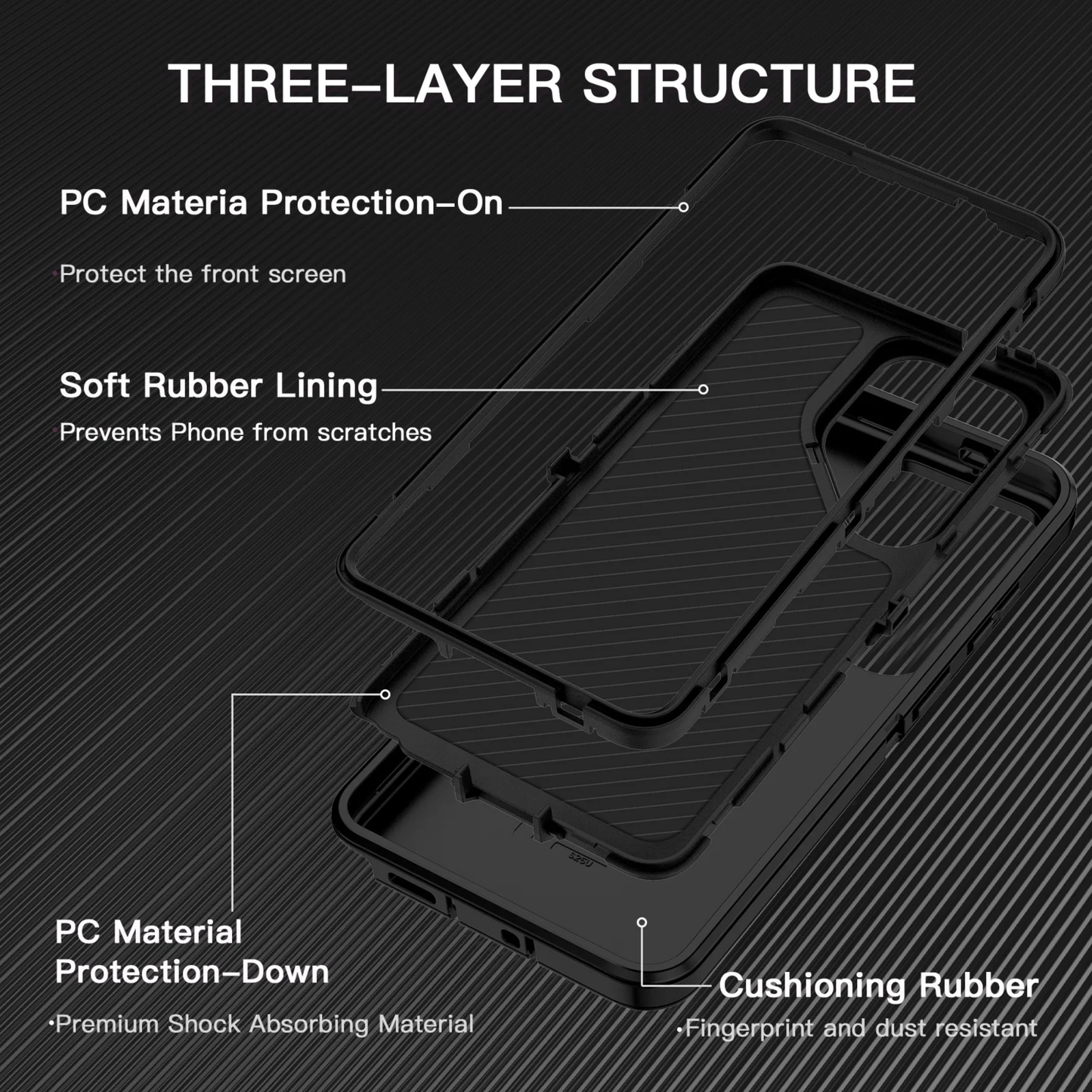 UPTECH 1 Heavy Duty 3-Layer Shockproof Case for Samsung Galaxy S26, S26 Plus, S26 Ultra