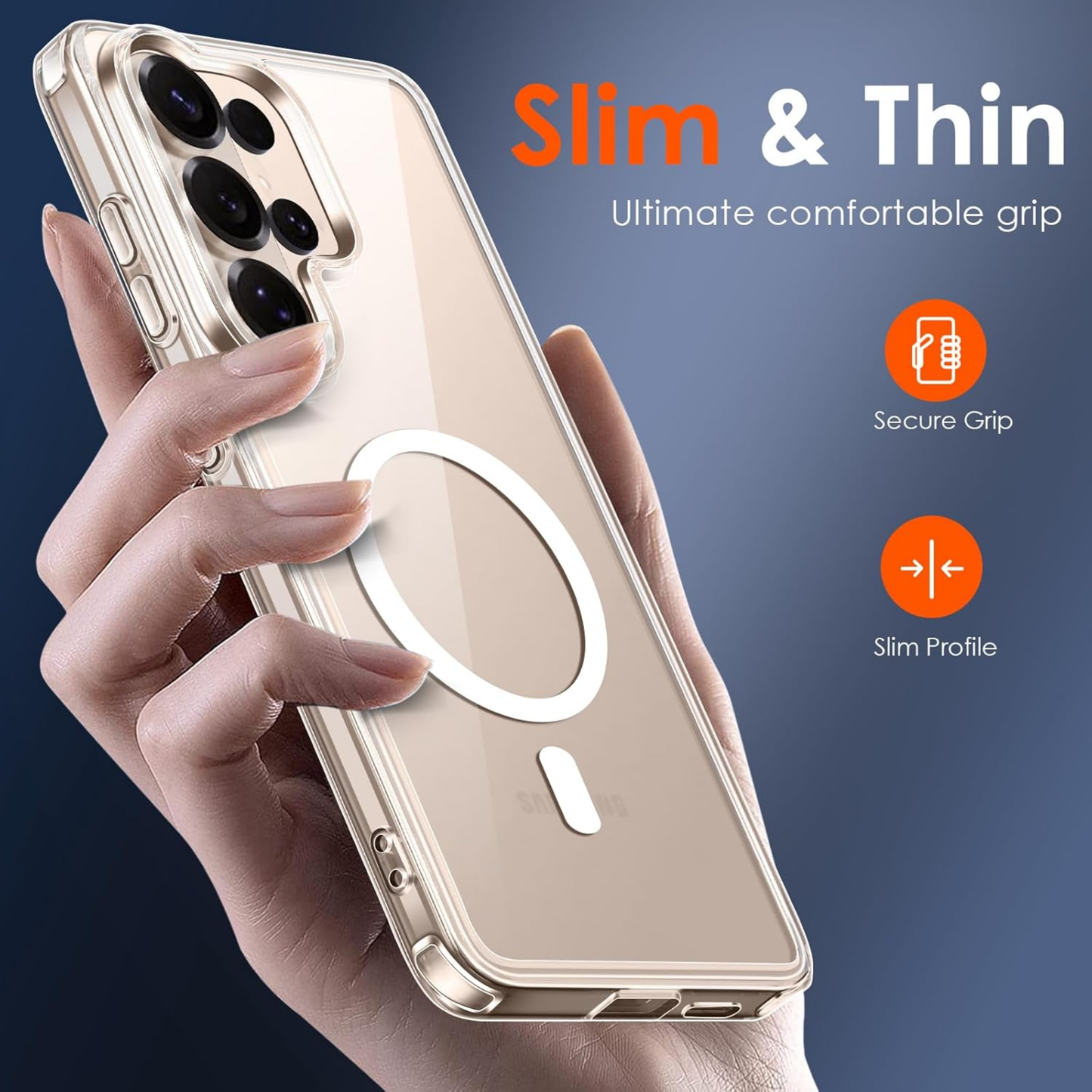 Magnetic Clear Case for Samsung Galaxy S26, S26 Plus, S26 Ultra – Slim Shockproof Transparent Protective Cover