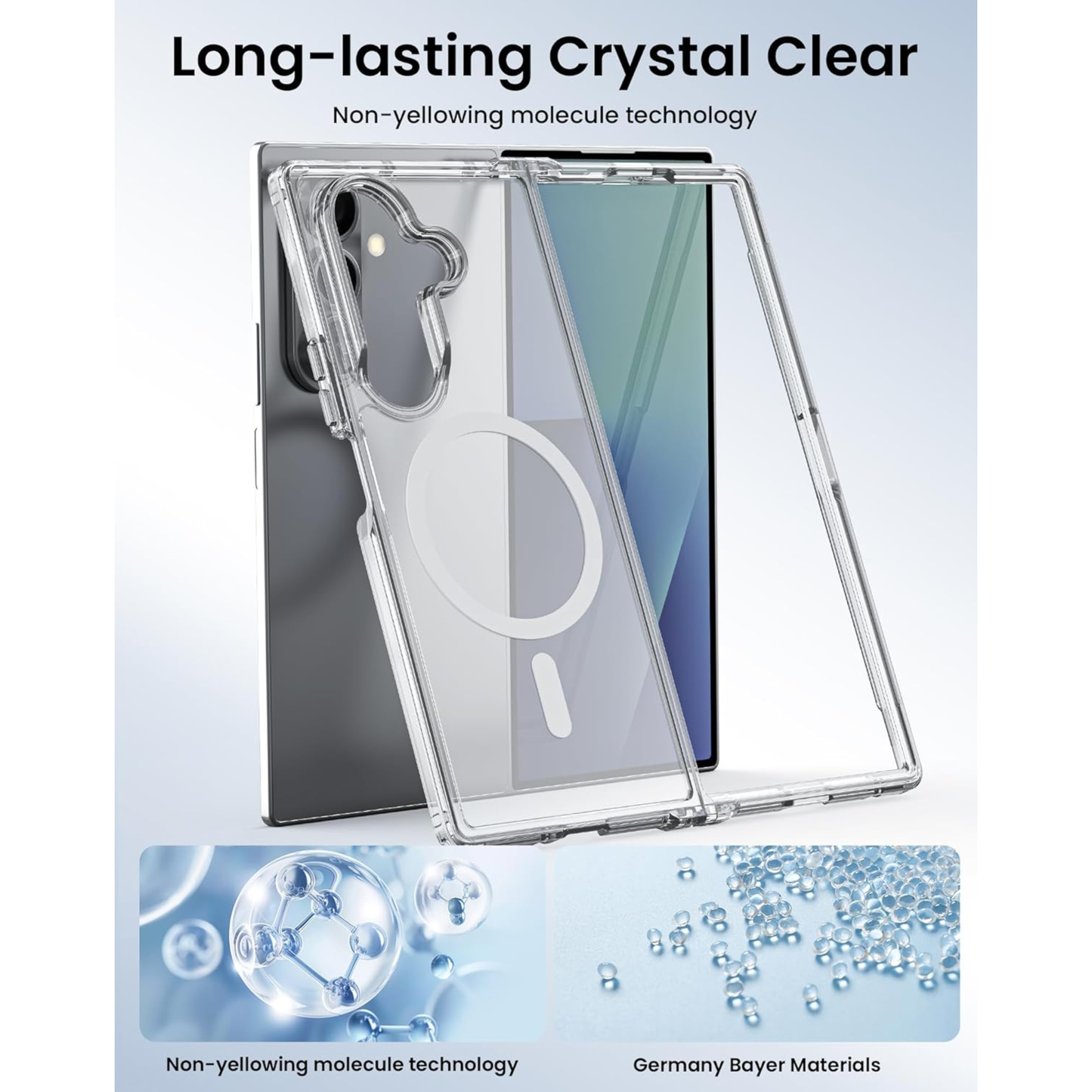 UPTECH 1 Magnetic Clear Phone Case – Shockproof Transparent Cover, Strong Magnet, Anti-Scratch, Full Protection for Samsung Galaxy Z Flip 6, Z Fold 6, Z Flip 7 & Z Fold 7