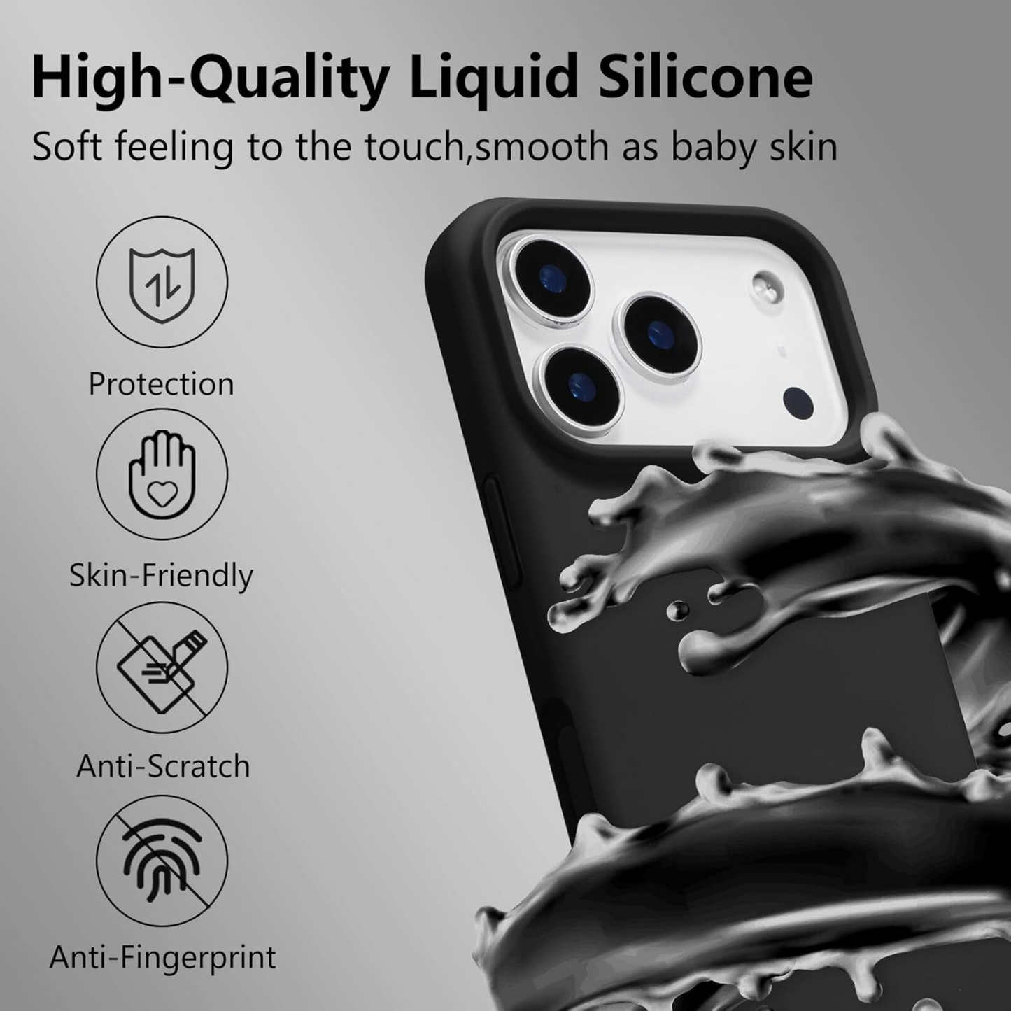 UPTECH 1 Liquid Silicone Case for iPhone 14 15 16 17 Series